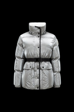 Chamarra Moncler Herault Mujer Plateados | LZXG-52476