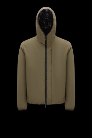 Chamarra Moncler Iton Encapuchado Hombre Verde Oliva Verdes | SLHJ-13280