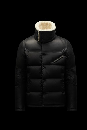 Chamarra Moncler Leo Hombre Negros | YKOW-60815