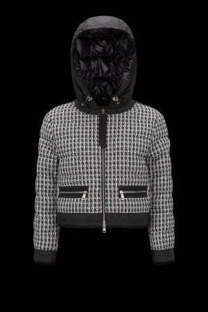 Chamarra Moncler Remonay Mujer Negros Blancos | ZPMN-03216