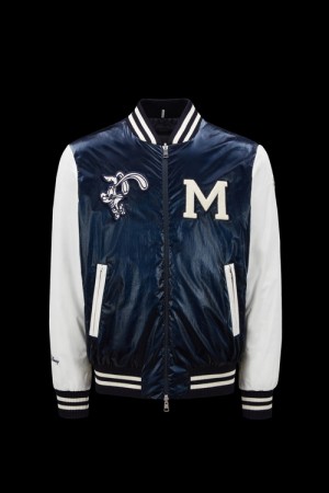 Chamarra Moncler Sareb Reversible Bomber Hombre Azul Marino Azules | FSJT-61234