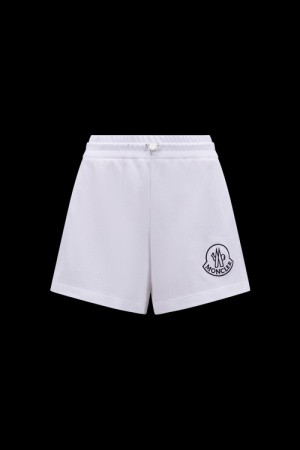 Short Moncler Logo Mujer Blancos | JRBP-09251