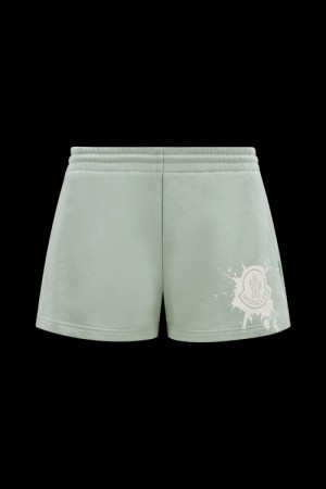 Short Moncler Logo Mujer Verdes Claro | MTJI-78269