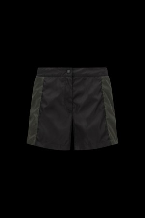 Short Moncler Nylon Mujer Negros | FJGH-01867