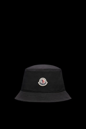 Sombreros Moncler Algodon Bucket Mujer Negros | OTKC-76942