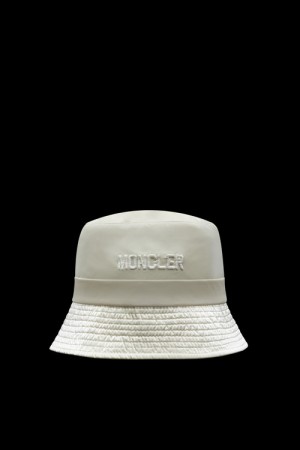 Sombreros Moncler Coated Nylon Bucket Mujer Blancos | DLMH-59342