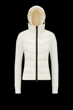 Sudadera con Capucha Moncler Acolchado Fleece Mujer Blancos | EISL-83209