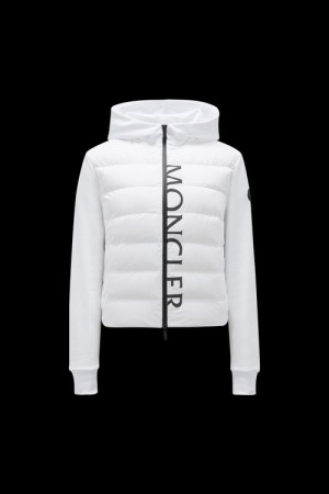 Sudadera con Capucha Moncler Acolchado Zip-up Mujer Blancos | OINP-95637