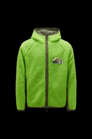 Sudadera con Capucha Moncler Teddy Zip-up Hombre Verdes Claro | CHKW-70164