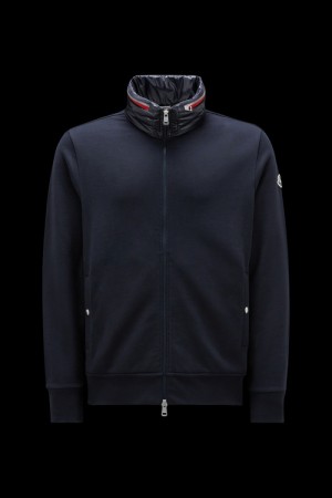 Sudadera con Capucha Moncler Zip-up Hombre Azul Marino Azules | KBJL-86019