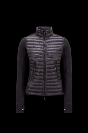 Sudaderas Moncler Acolchado Zip-up Mujer Negros | FQTB-41856