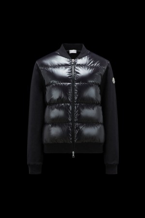 Sudaderas Moncler Acolchado Zip-up Mujer Negros | UNWG-86237