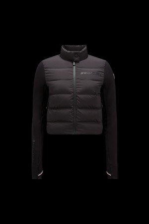 Sudaderas Moncler Acolchado Zip-up Mujer Negros | SMED-31240