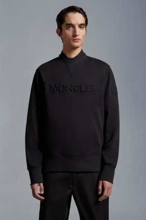 Sudaderas Moncler Logo Hombre Negros | MIRE-31940