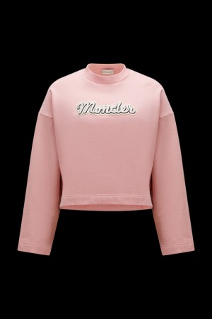 Sudaderas Moncler Logo Mujer Rosas | UNXQ-21954