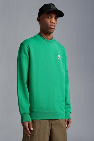 Sudaderas Moncler Logo Patch Hombre Verdes | INOJ-16350