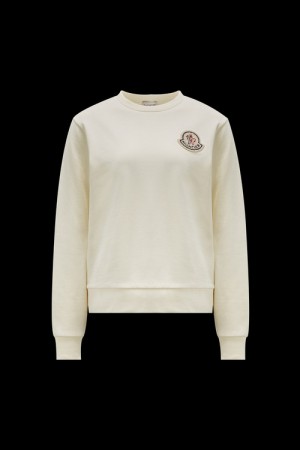 Sudaderas Moncler Logo Patch Mujer Blancos | YABN-30418