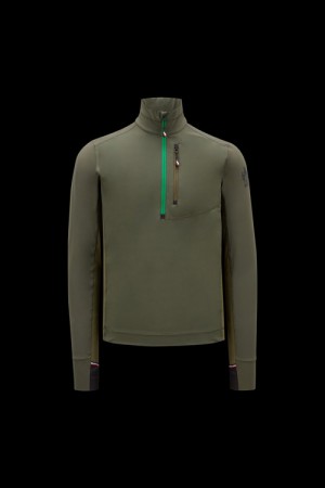 Sudaderas Moncler Zip-up Hombre Verdes Oscuro | QUNX-13680