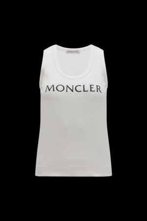 Tank Top Moncler Logo Tank Top Mujer Blancos | ALDP-46308