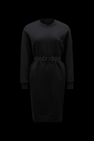 Vestido Moncler Belted Algodon Mujer Negros | EPFU-65389