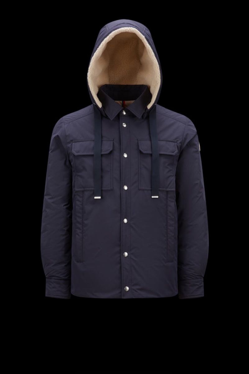 Abrigos Moncler Correze Hombre Azul Marino Azules | MTKF-97261