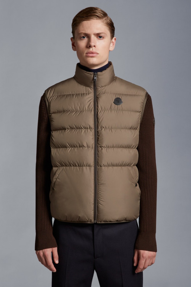 Abrigos Moncler Fayal Hombre Marrom Oscuro | GNDU-08453