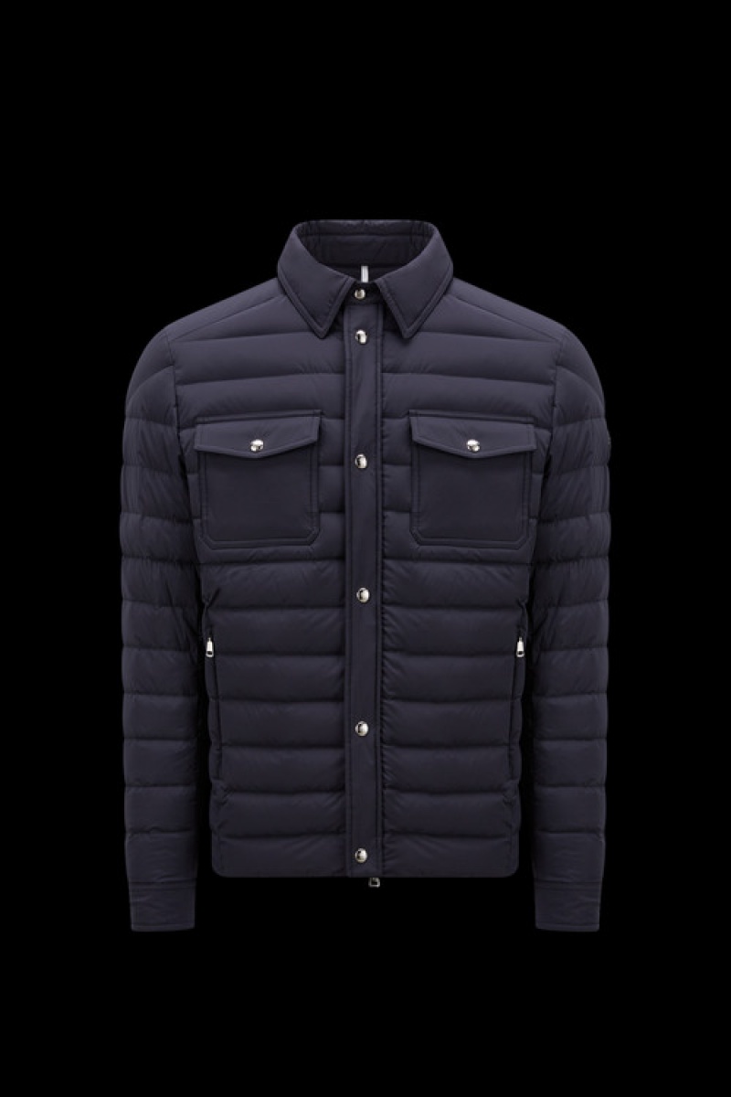 Abrigos Moncler Mauldre Shacket Hombre Azules | HSCQ-69583