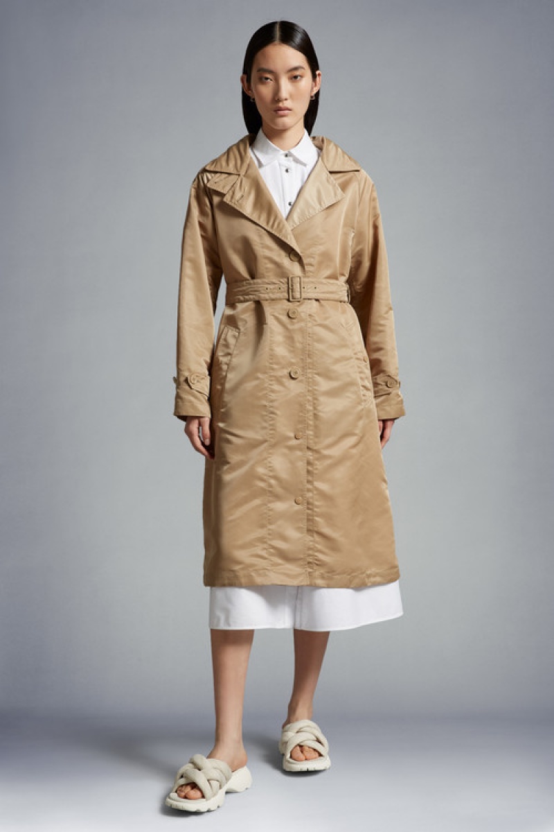 Abrigos Moncler Villerest Trench Coat Mujer Beige | PTCZ-53412