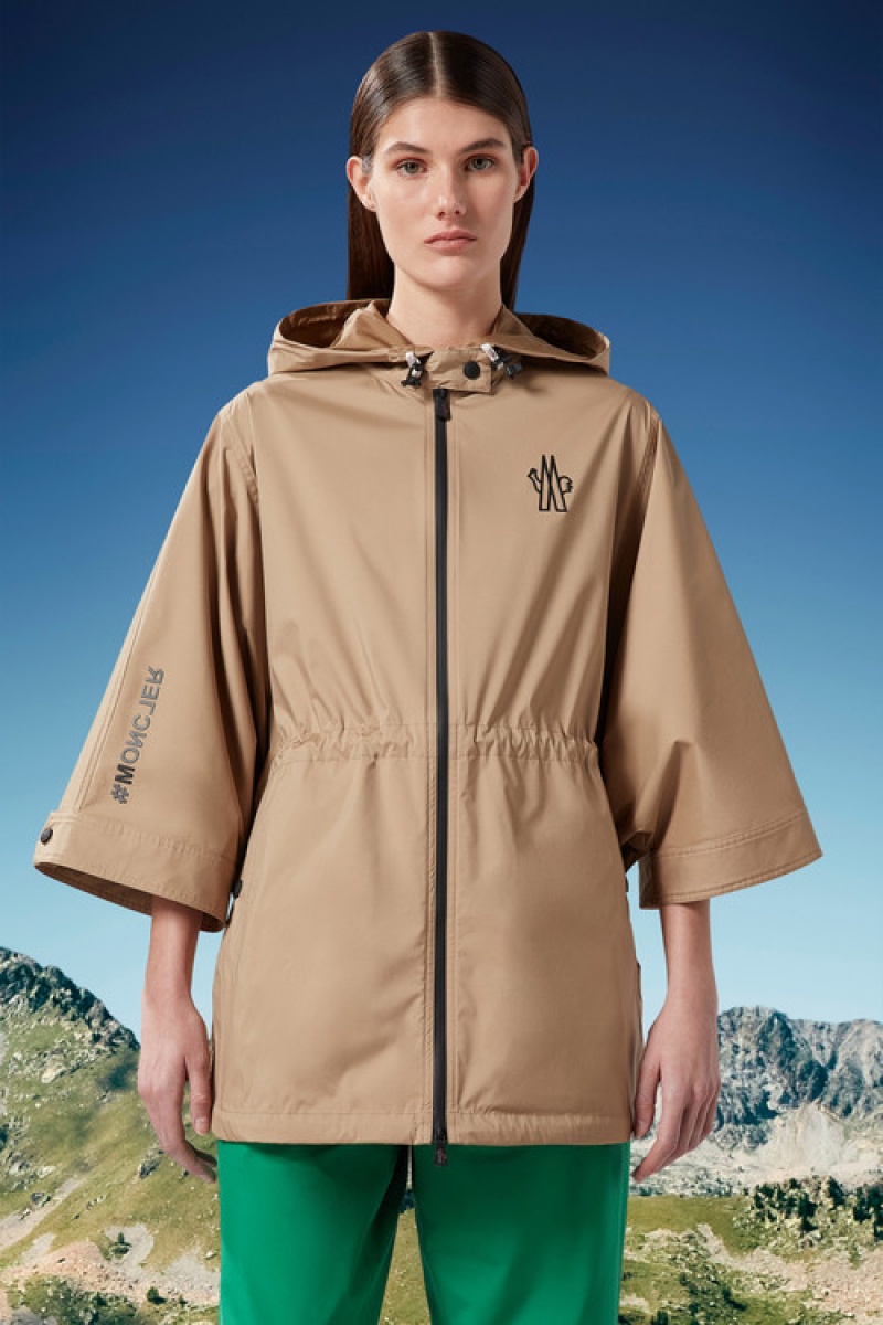 Abrigos Moncler Vorassay Cape Mujer Beige | DVXN-49637