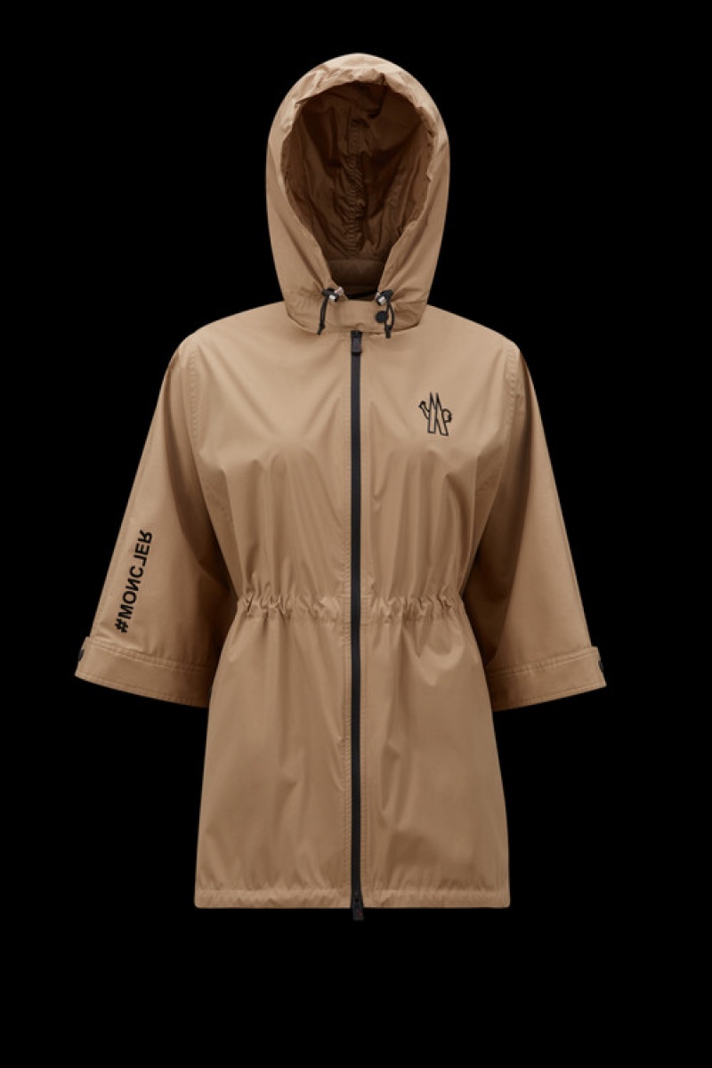 Abrigos Moncler Vorassay Cape Mujer Beige | DVXN-49637