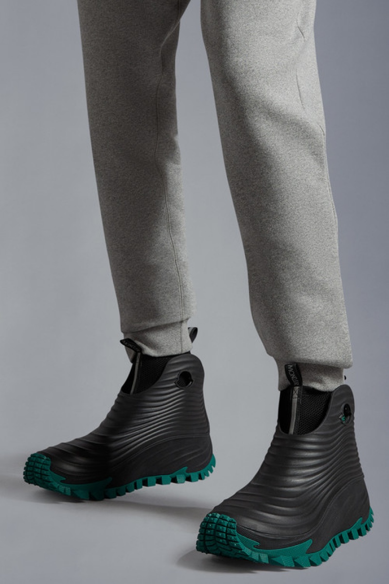 Botas Moncler Acqua High Rain Hombre Verdes Negros | BCUL-12896