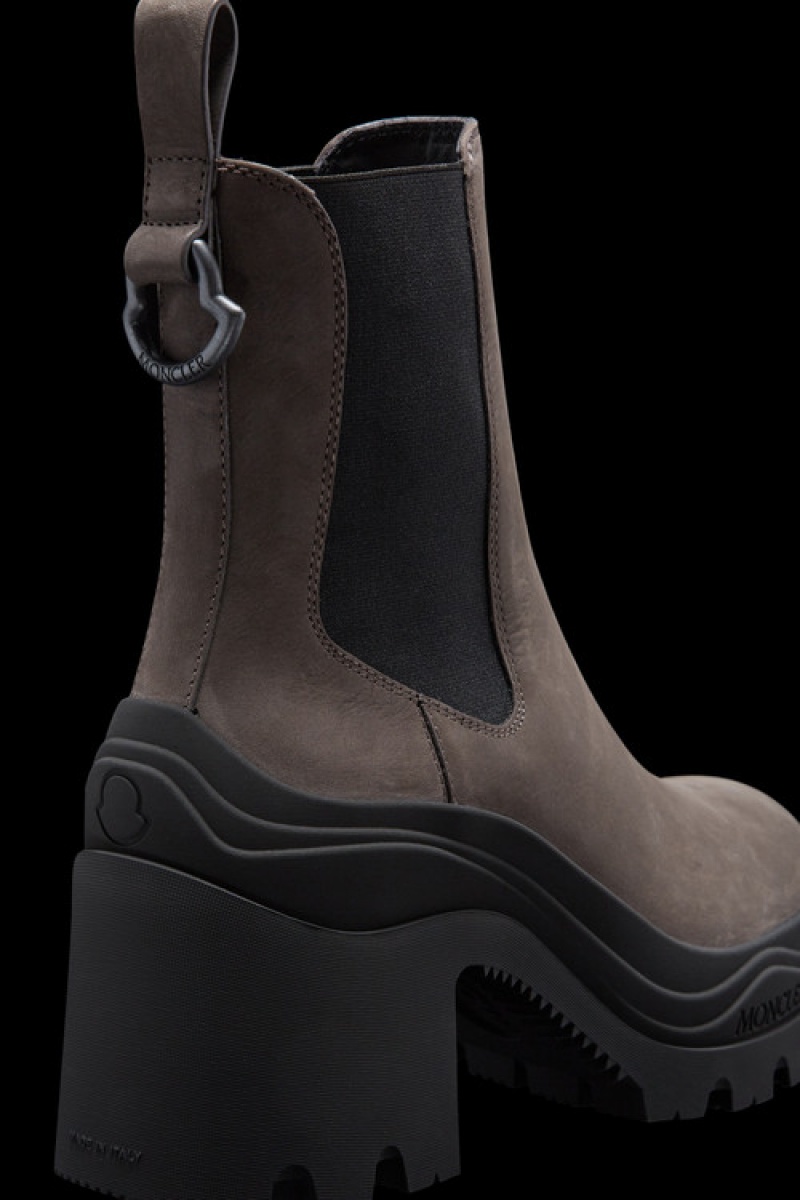 Botas Moncler Envile Chelsea Mujer Marrom | FOWE-78932