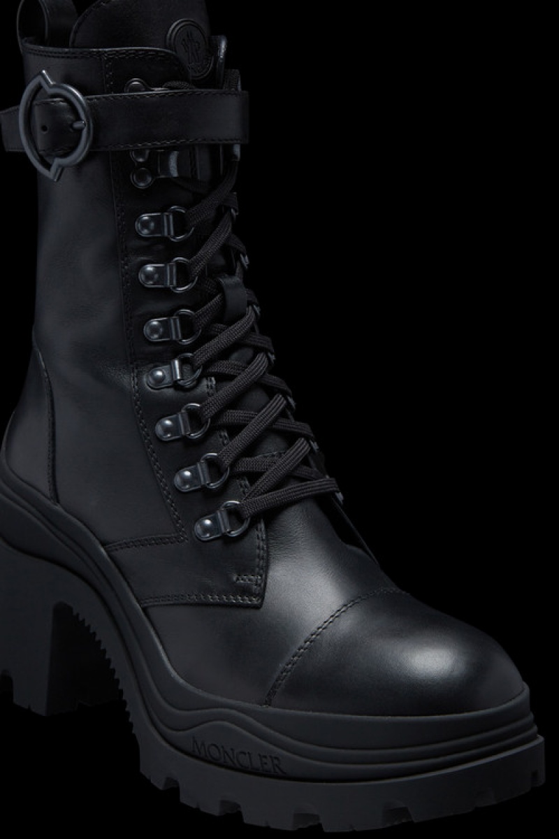 Botas Moncler Envile Hebilla Encaje-up Mujer Negros | CXIZ-27986