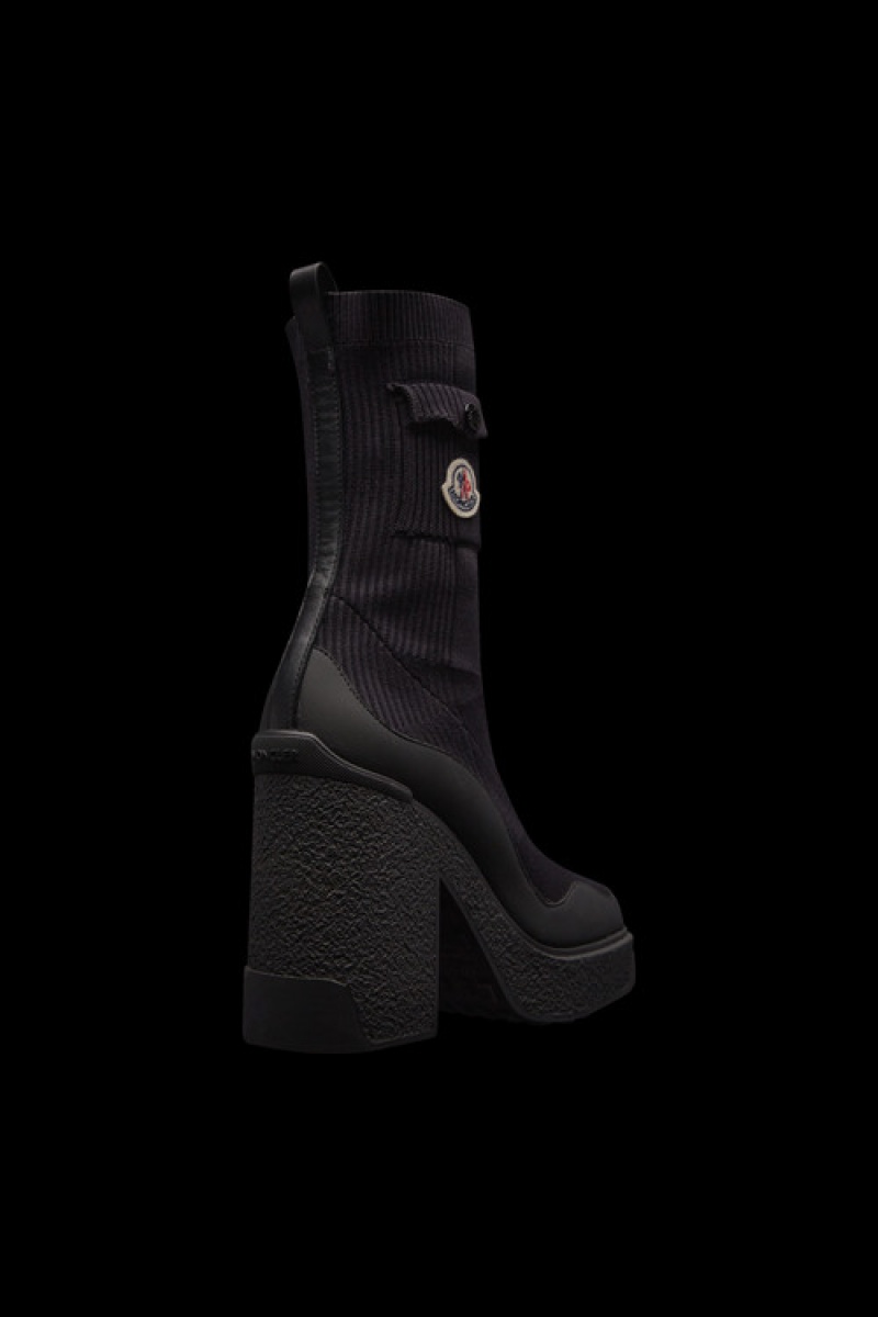 Botas Moncler Splora Pocket Ankle Mujer Negros | QMUR-30691