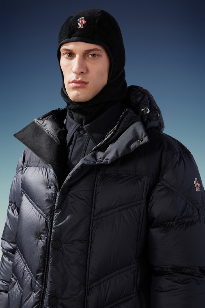 Bufandas Moncler Velvet Fleece Cagoule Hombre Negros | MTNH-15396