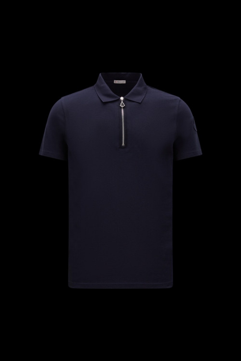 Camisa Polo Moncler Hombre Azul Marino Azules | SRPD-82615