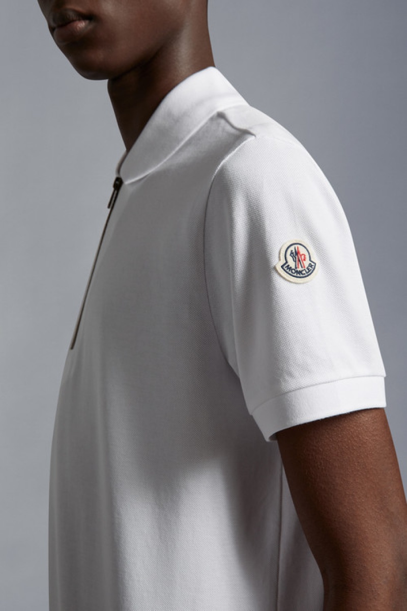 Camisa Polo Moncler Hombre Blancos | KNZG-86405