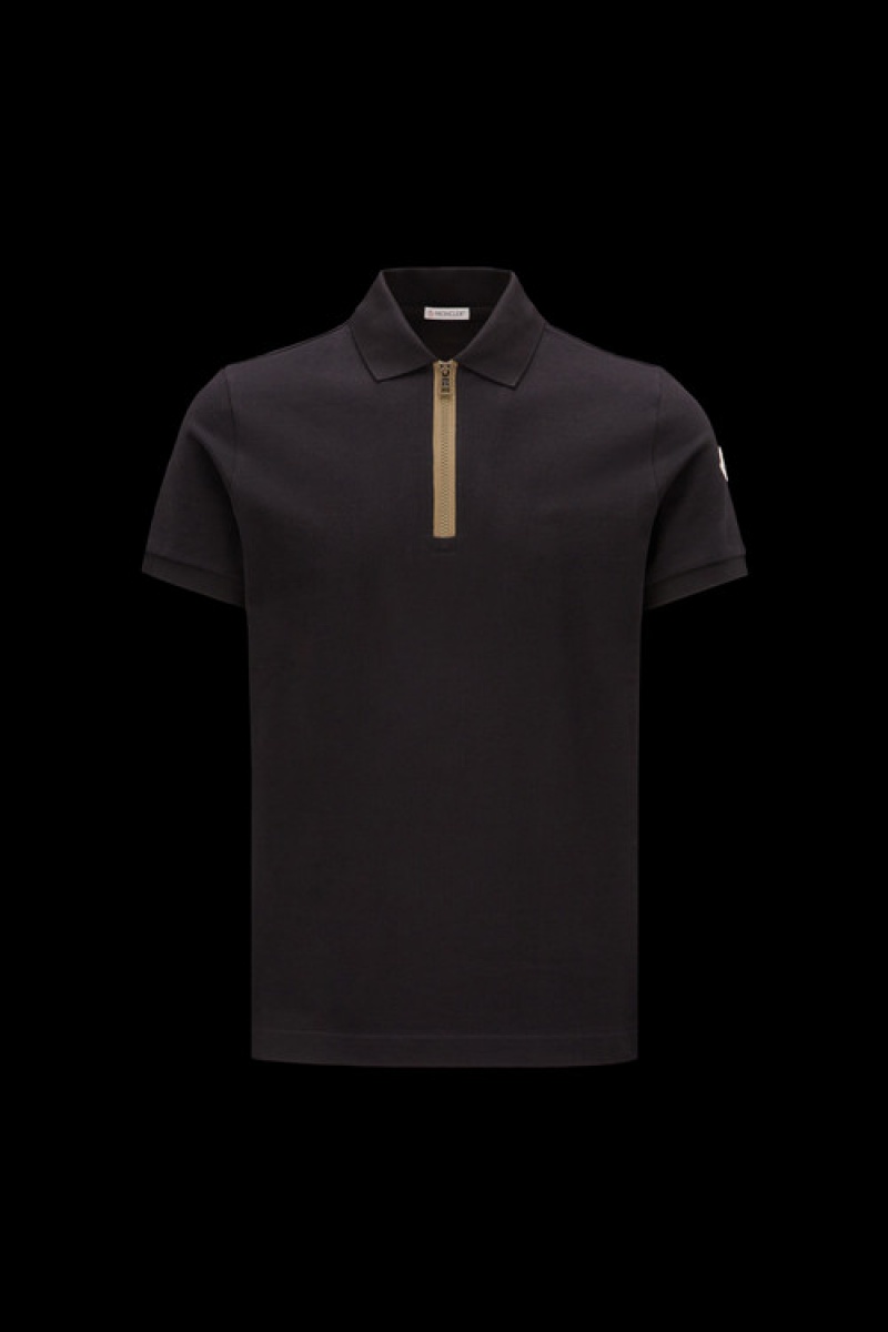 Camisa Polo Moncler Hombre Negros | QIUL-06287