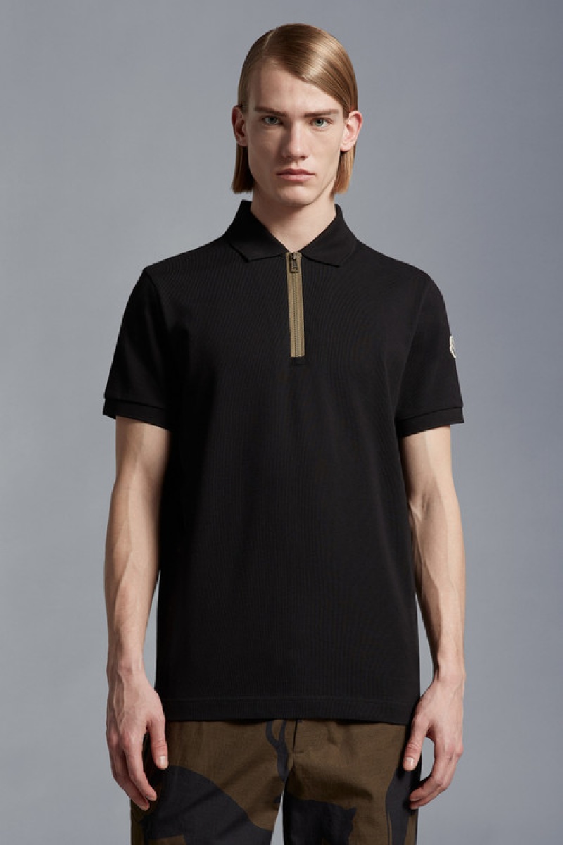 Camisa Polo Moncler Hombre Negros | QIUL-06287