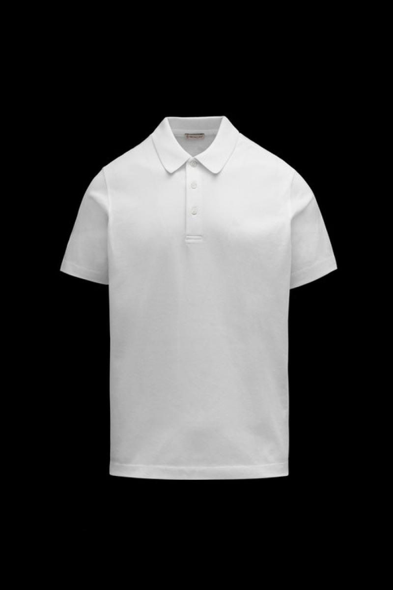 Camisa Polo Moncler Logo Hombre Blancos | RGEH-57029