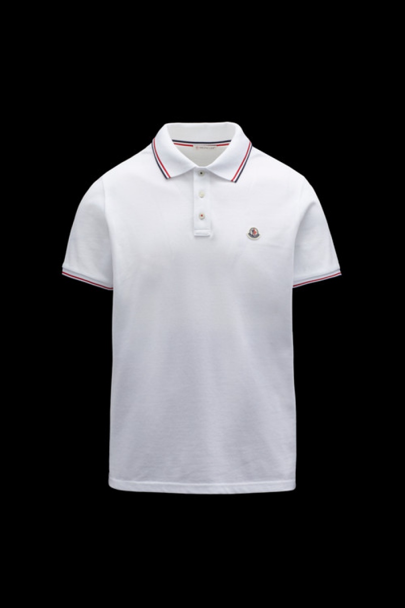 Camisa Polo Moncler Logo Hombre Blancos | GNPR-54012