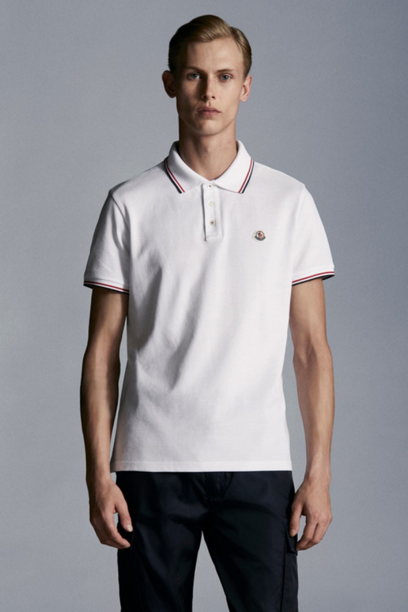 Camisa Polo Moncler Logo Hombre Blancos | GNPR-54012