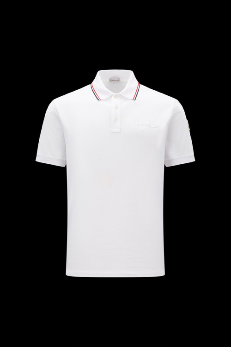 Camisa Polo Moncler Logo Hombre Blancos | GEDS-84792