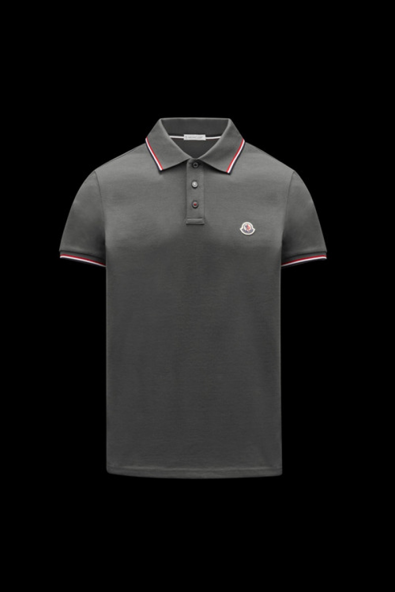 Camisa Polo Moncler Logo Hombre Grises Claro | PBHF-30142