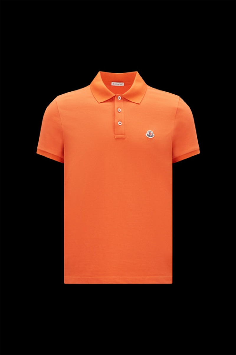 Camisa Polo Moncler Logo Hombre Naranjas | OVDQ-76028