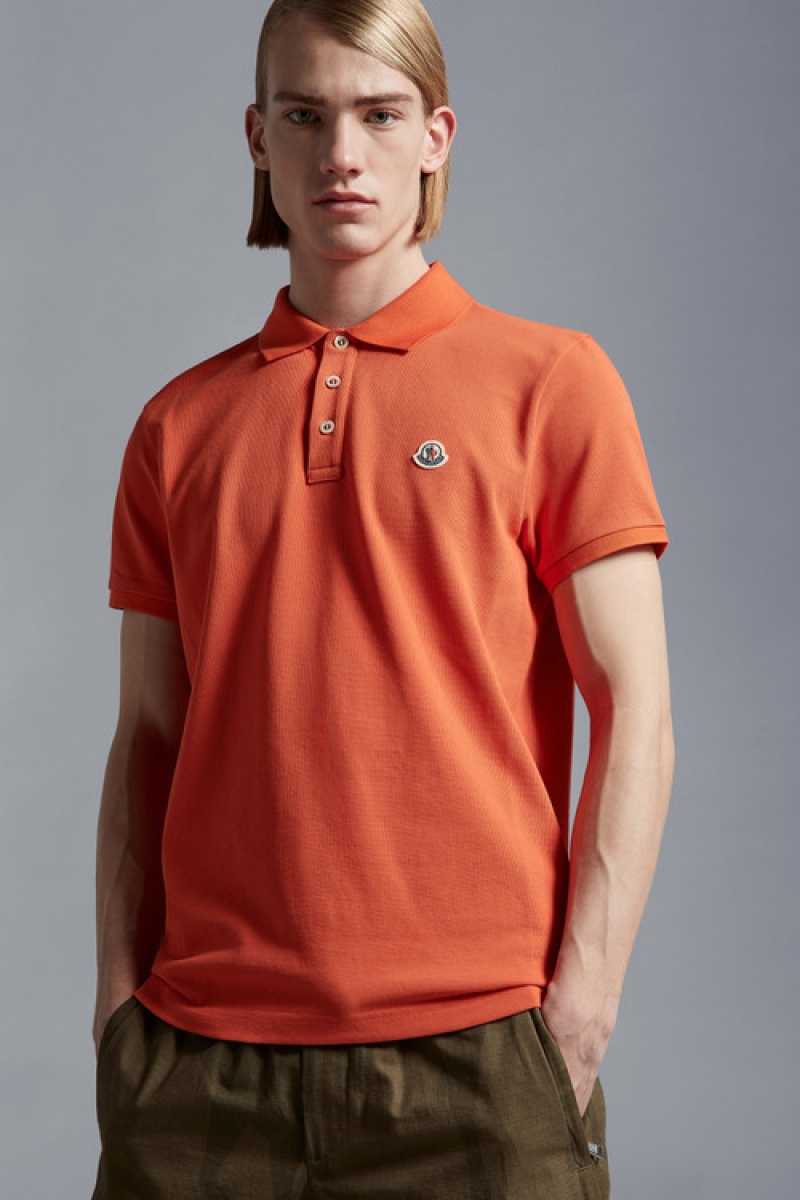 Camisa Polo Moncler Logo Hombre Naranjas | OVDQ-76028