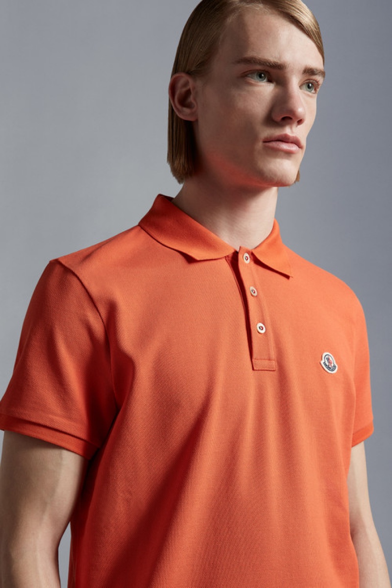 Camisa Polo Moncler Logo Hombre Naranjas | OVDQ-76028