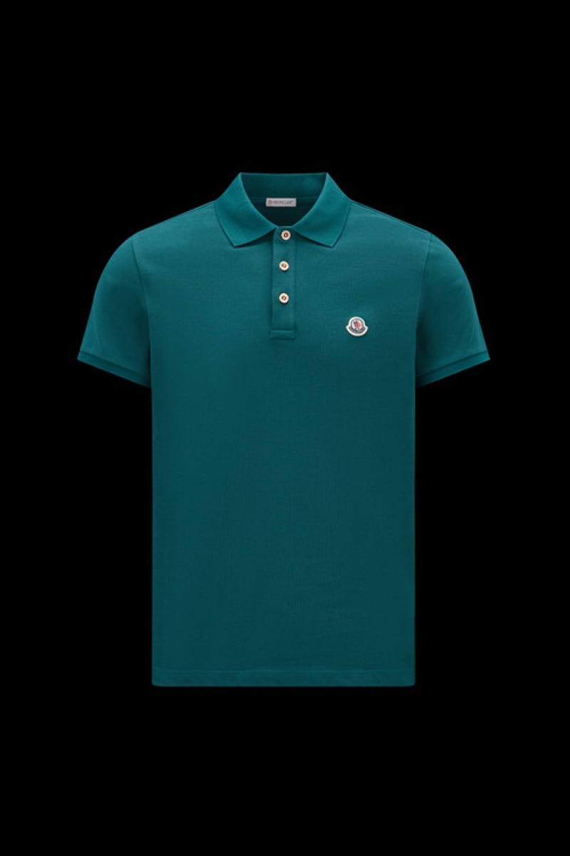 Camisa Polo Moncler Logo Hombre Turquesa Verdes | DLTW-43276