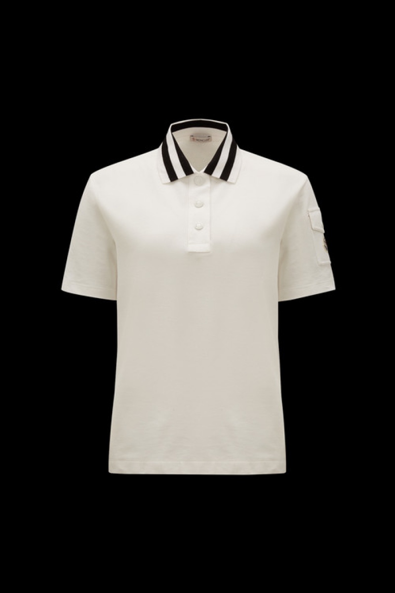 Camisa Polo Moncler Mujer Blancos | DMAH-90475