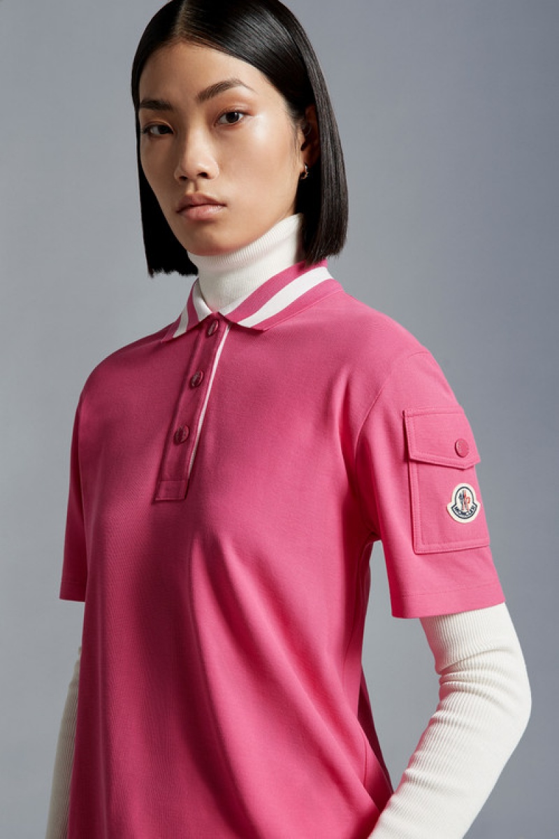 Camisa Polo Moncler Mujer Fucsia | XEIY-54176